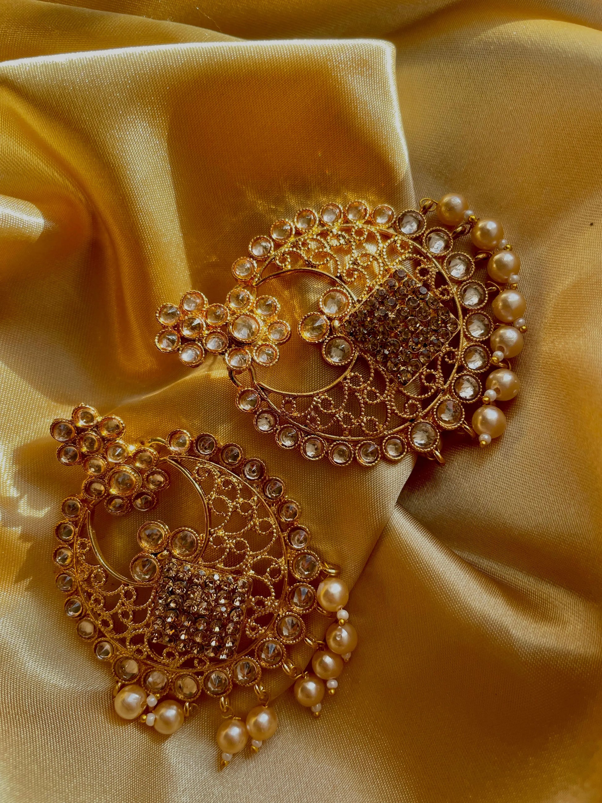 Feroze Earrings | Antique Gold Elegance for Festive Occasions